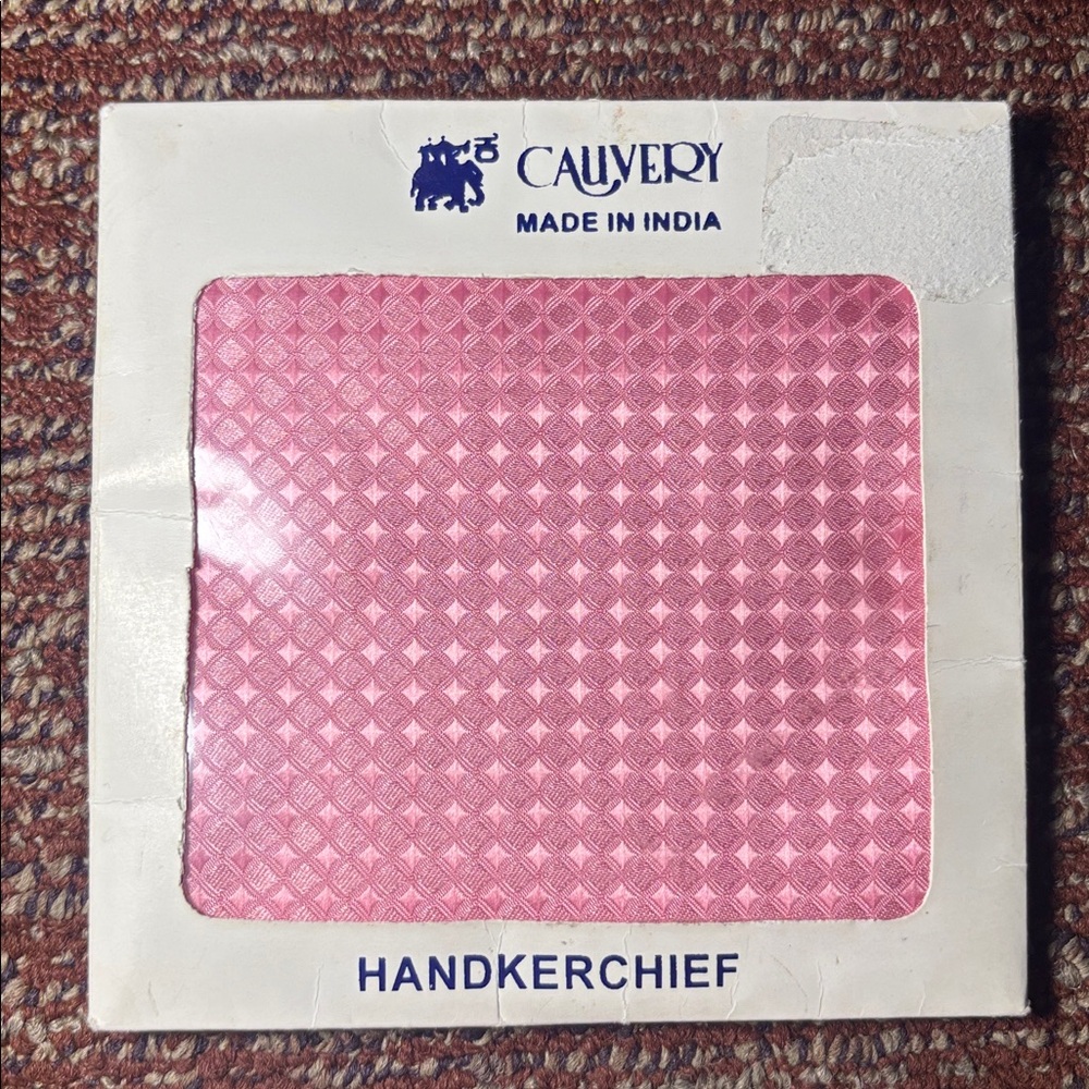 Cauvery Pink Handkerchief men’s pocket square men’s dressy accessory black tie
